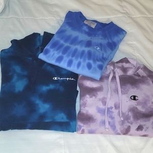 3 Champion Sweatshirts - Tie Dye